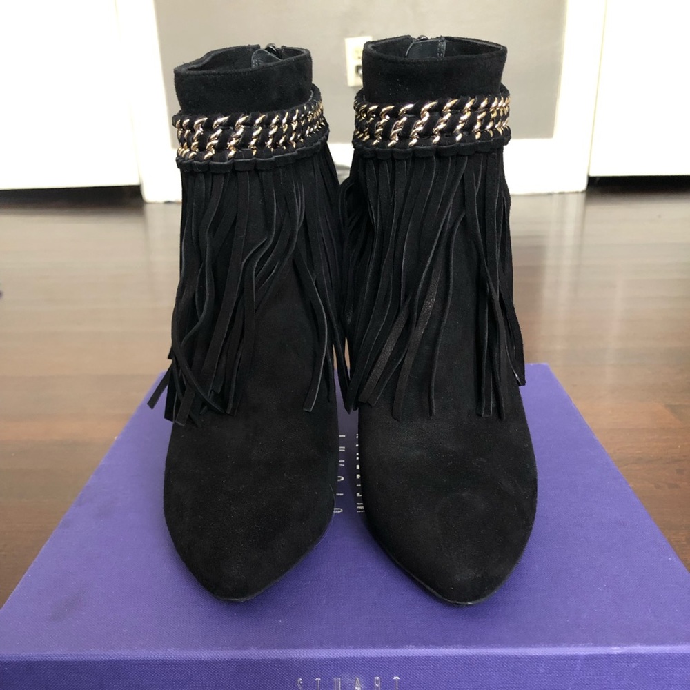 Stuart Weitzman Onfringe Fringe Booties